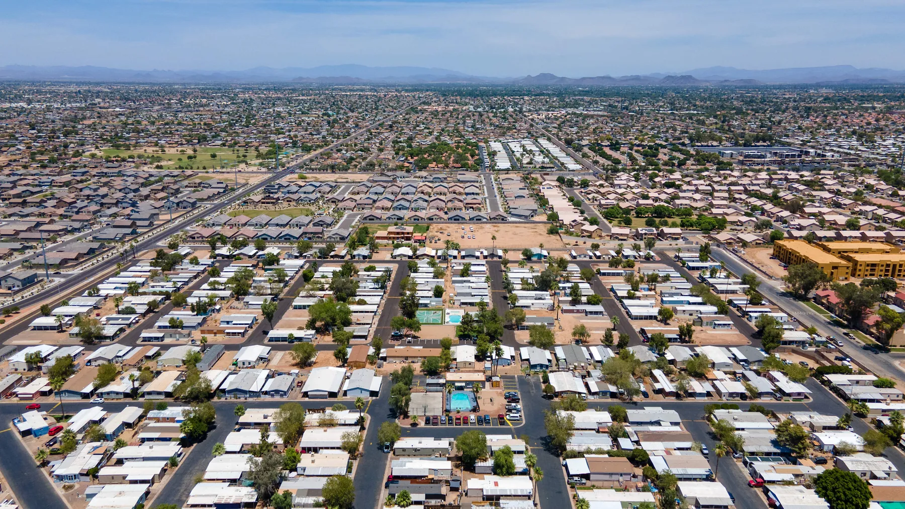 Aerial view of Paradise Groves looking across the West Valley